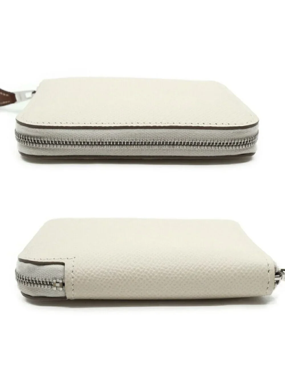 Hermes Azap Silk in Compact Epsom Coin Case Nata Ivory White